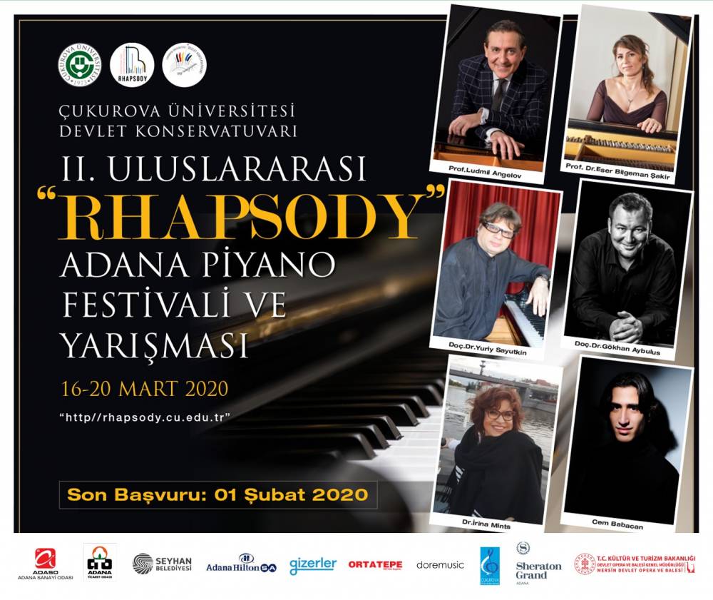Çukurova Üniversitesi II. Uluslararası "Rhapsody" Adana Piyano Festivali ve Yarışması Mart Ayında Yapılacak