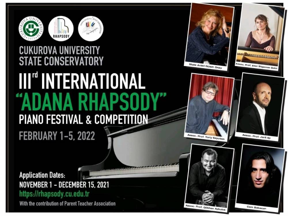 “III. Uluslararası Adana Rhapsody Piyano Festivali ve Yarışması”na Başvurular Başladı 
